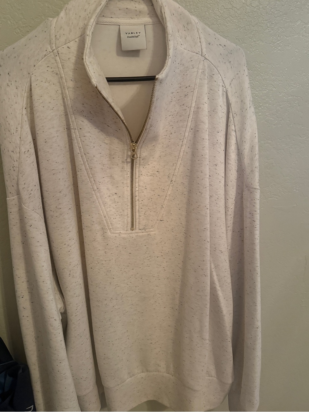 Varley Women’s Ivory Mark Flecked Half-Zip Sweatshirt